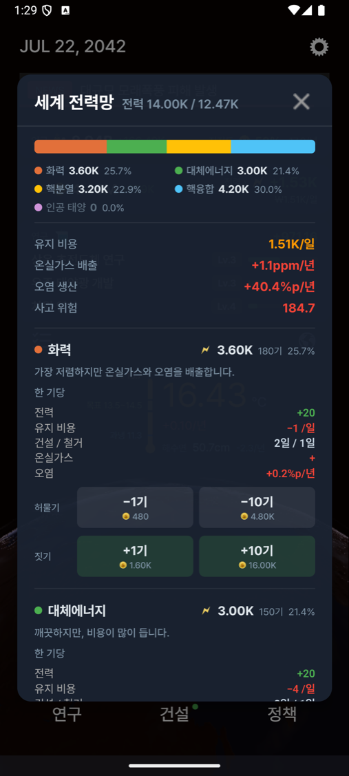 세계 전력망 — 화력·대체에너지·핵분열·핵융합의 비중과 유지 비용